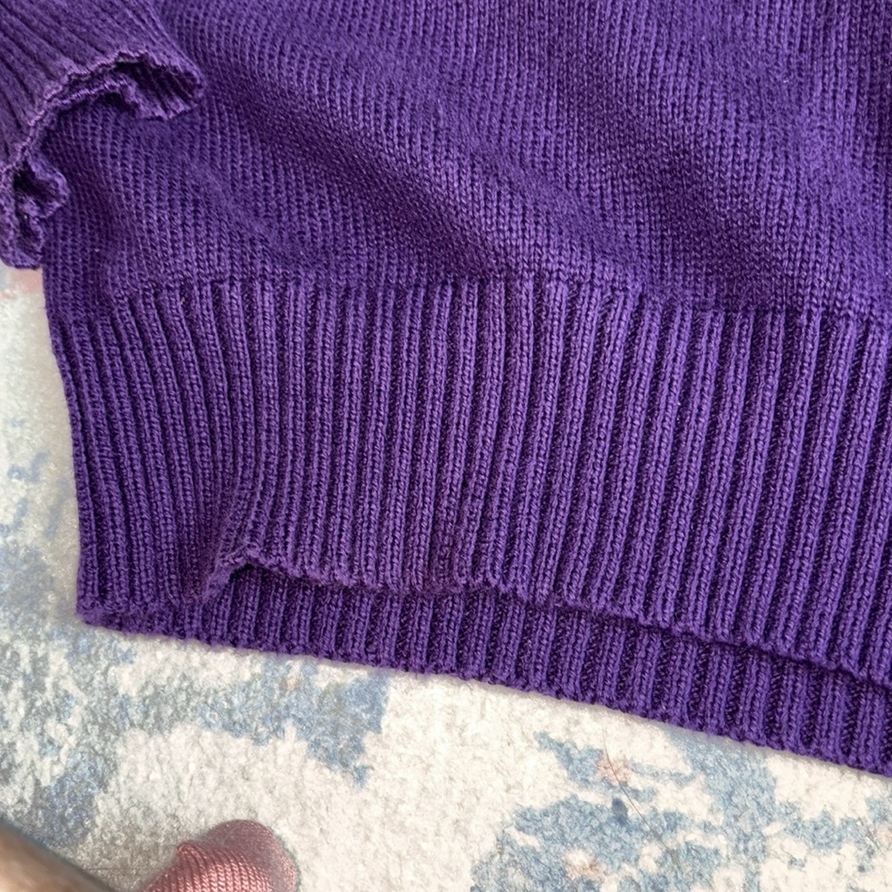 Ralph Lauren Deep Purple Knit Sweater size xl - Picture 2 of 6